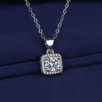 925 Sterling Silver Necklace For Women Round Pendent Sparkling Pave CZ Necklace Fashion Anniversary Birthday Jewelry Gifts