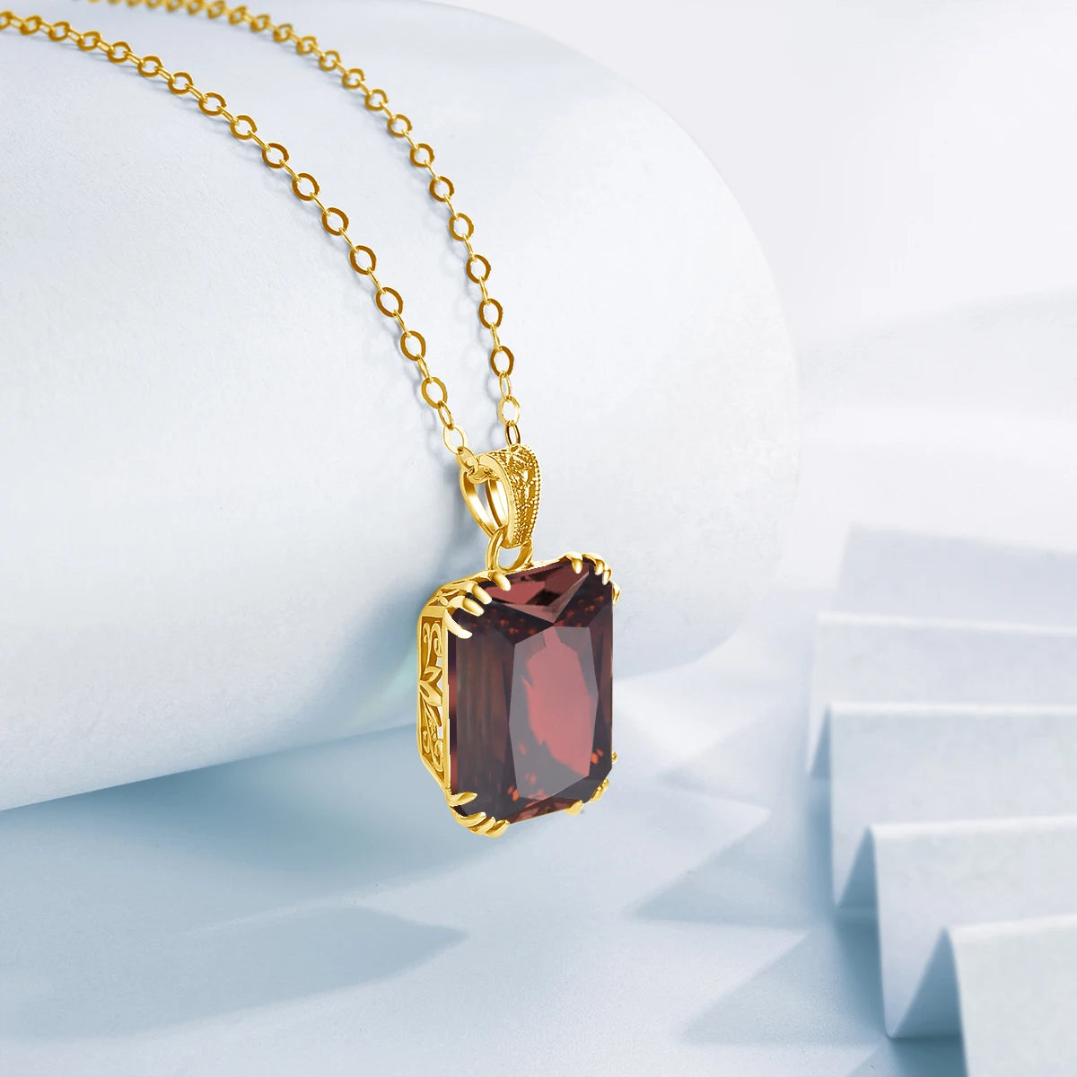 SILVERCHAKRA 585 14k Gold Color Necklaces Black Onyx Gemstones Pendant Necklace For Women 925 Sterling Silver Fine Jewelry