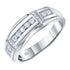 Newshe Elegant Men's Moissanite Rings GRA Certified Wedding Band 925 Sterling Silver Half Eternity Round Engagement Ring