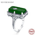 Unique 925 Sterling Silver Ring for Woman Simulated Emerald Vintage Filigree Persian Design Femal Elegant Rings Hand Made