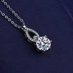 925 Sterling Silver Necklace For Women Round Pendent Sparkling Pave CZ Necklace Fashion Anniversary Birthday Jewelry Gifts N755