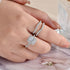 Newshe Solid 925 Sterling Silver Moissanite /AAAAA Zircon Wedding Rings Set for Women Engagement Ring Detachable Guard Bands