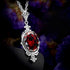 Hand Made Real 925 Sterling Silver Garnet Stone Necklace Pendant For Women Statement Vintage Fine Jewelry Mother Trendy Gifts