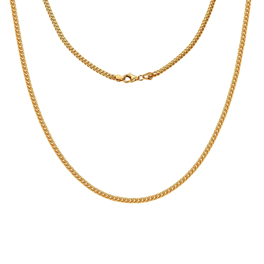 Rinntin Genuine 925 Sterling Silver Italian 2.0mm Franco Link Chain Necklace for Women Vintage Silver Dainty Jewelry SC92