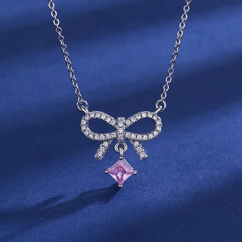 925 Sterling Silver Necklace For Women Round Pendent Sparkling Pave CZ Necklace Fashion Anniversary Birthday Jewelry Gifts N755