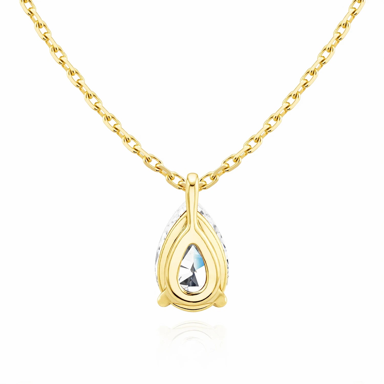 14K Gold Pear Cut Moissanite Diamond Necklaces for Women 0.5ct 1ct 2ct D VVS1 Solitaire Pendant Wedding Jewelry Certified