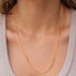Rinntin Genuine Diamond-Cut 1.7mm Figaro Link Chain Necklace 925 Sterling Silver Simple Dainty Neck Chain Jewelry SC27