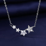 New Fashion 925 Sterling Silver Jewelry Round Zircon Pendants Necklaces Women Fine Semi Rhinestone Circle Clavicle Chain Choker