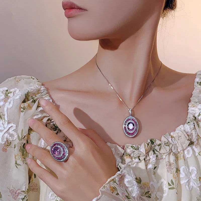 925 Sterling Silver Necklace Clavicle Chain Sparkling Zircon Teardrop Women's Pendant Necklace Birthday Party Gift Jewelry Gift