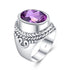 VIXONNA Vintage Bishop Oval Amethyst 925 Sterling Silver Ring (J210)