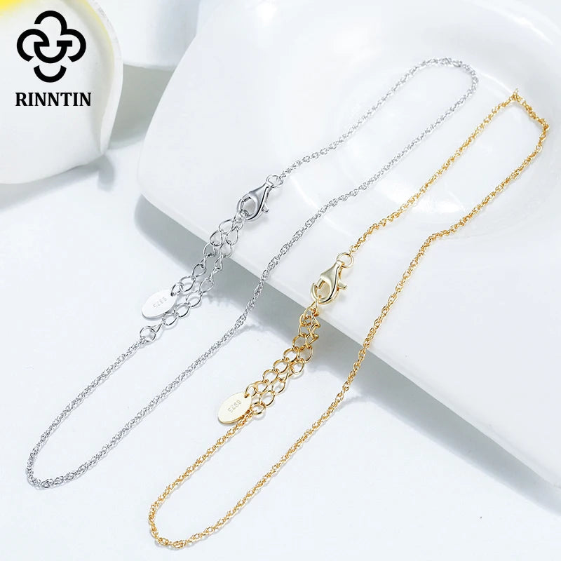 Rinntin S925 Silver Ankle Chain Bracelet for Women Girls Leg Foot Chain Summer Beach Style Trendy Foot Jewelry Accessories SA06