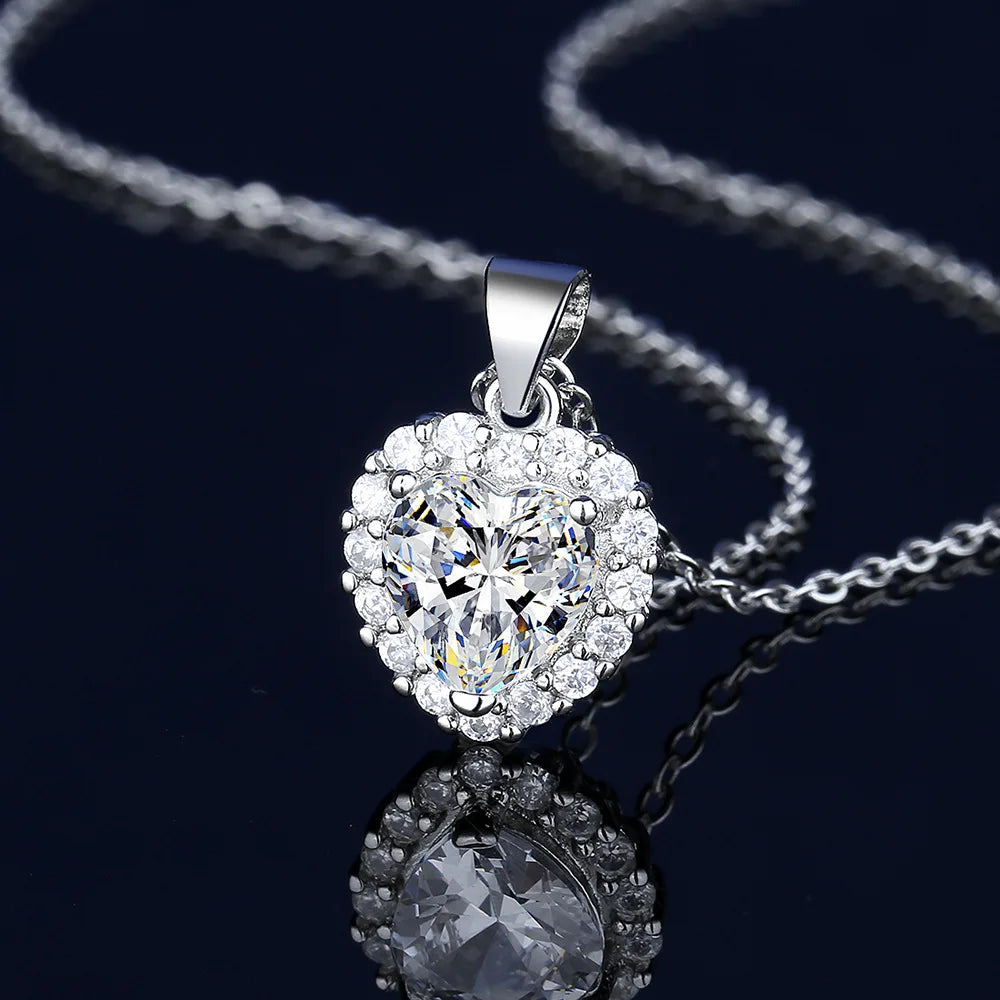925 Sterling Silver Necklace For Women Round Pendent Sparkling Pave CZ Necklace Fashion Anniversary Birthday Jewelry Gifts