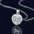 925 Sterling Silver Necklace For Women Round Pendent Sparkling Pave CZ Necklace Fashion Anniversary Birthday Jewelry Gifts