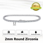 Rinntin Genuine 925 Sterling Silver Tennis Chain Bracelet Handmade High-end Luxury Hand Chain for Men Women Jewelry Gift SB128