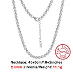 Rinntin Italian 2.5mm/3.0mm Cubic Zirconia Bezel-Set Tennis Necklace for Women 925 Sterling Silver Tennis Chain Jewelry SC52