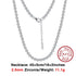 Rinntin Italian 2.5mm/3.0mm Cubic Zirconia Bezel-Set Tennis Necklace for Women 925 Sterling Silver Tennis Chain Jewelry SC52