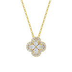 Rinntin Moissanite Diamond Clover Pendant Shiny 925 Sterling Silver Chain Necklace Party Choker Fine Jewelry Accessories MON17