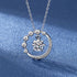 New Fashion 925 Sterling Silver Jewelry Round Zircon Pendants Necklaces Women Fine Semi Rhinestone Circle Clavicle Chain Choker