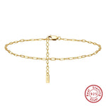 Rinntin 925 Sterling Silver Fish Lips Chain Anklet for Women Fashion Foot Bracelet Summer Sexy Silver Ankle Straps Jewelry SA33