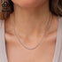 Rinntin Handmade 925 Sterling Silver Fashion 1.2mm Ball Bead Chain Necklace 40/45/50/55/60cm for Women Chain Jewelry Gift SC24