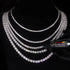 Moissanite Tennis Necklaces for Women Gifts 3-5mm 925 Silver Tennis Necklace Men D Color Round Cut Diamond