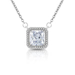 8*8mm 2CT Trendy Fashion s925 Silver Color D Green Moissanite Classic Angle Wing Neckalce Charms Women Party Jewelry Gift