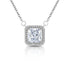 8*8mm 2CT Trendy Fashion s925 Silver Color D Green Moissanite Classic Angle Wing Neckalce Charms Women Party Jewelry Gift
