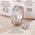 Newshe D Color Men’s Moissanite Wedding Bands 925 Sterling Silver Promise Rings for Him Eternity Round Cut Pave Setting Jewelry