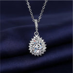 New Fashion 925 Sterling Silver Jewelry Round Zircon Pendants Necklaces Women Fine Semi Rhinestone Circle Clavicle Chain Choker