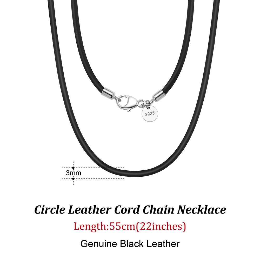 Rinntin Genuine Italian 2mm Brown Leather Cord Chain Necklace for Women Men with 925 Sterling Silver Clasp Trendy Jewelry SC62