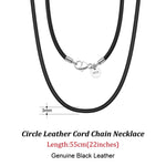 Rinntin Genuine Italian 2mm Brown Leather Cord Chain Necklace for Women Men with 925 Sterling Silver Clasp Trendy Jewelry SC62
