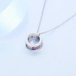 925 Sterling Silver Necklace For Women Round Pendent Sparkling Pave CZ Necklace Fashion Anniversary Birthday Jewelry Gifts N755