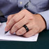 Newshe Black Tungsten Carbide Wedding Rings for Men Half Eternity AAAAA Round Cubic Zircon Charm Jewelry