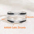 Newshe 925 Sterling Silver Black Blue White 5A Grade Cubic Zircon Wedding Ring Enhancer for Women Twist Rope Design Fine Jewelry