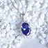 Newshe 6.4 Ct Oval Shape Blue AAAAA Zircon Pendant Solid 925 Sterling Silver 18 Inches Chain Necklace for Women