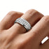 Newshe Certified Moissanite Rings for Men D Color VVS1 Brilliant Wedding Band High-Quality White Gold Plated Jewelry