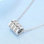 925 Sterling Silver Necklace For Women Round Pendent Sparkling Pave CZ Necklace Fashion Anniversary Birthday Jewelry Gifts N755