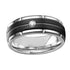 Newshe Black White Gold Color Men's Wedding Band 8mm Matte Brushed Tungsten Rings for Him Cubic Zircon Size 8-13