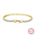 Rinntin Luxury Real 925 Sterling Silver Tennis Bracelet Women with AAAA Zircon Female Bangle Party Wedding Jewelry Gifts SB91