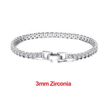 Rinntin 925 Sterling Silver Tennis Bracelets For Women Luxury 2mm 3mm 4mm Cubic Zirconia Shiny Tennis Bracelets Jewelry SB91