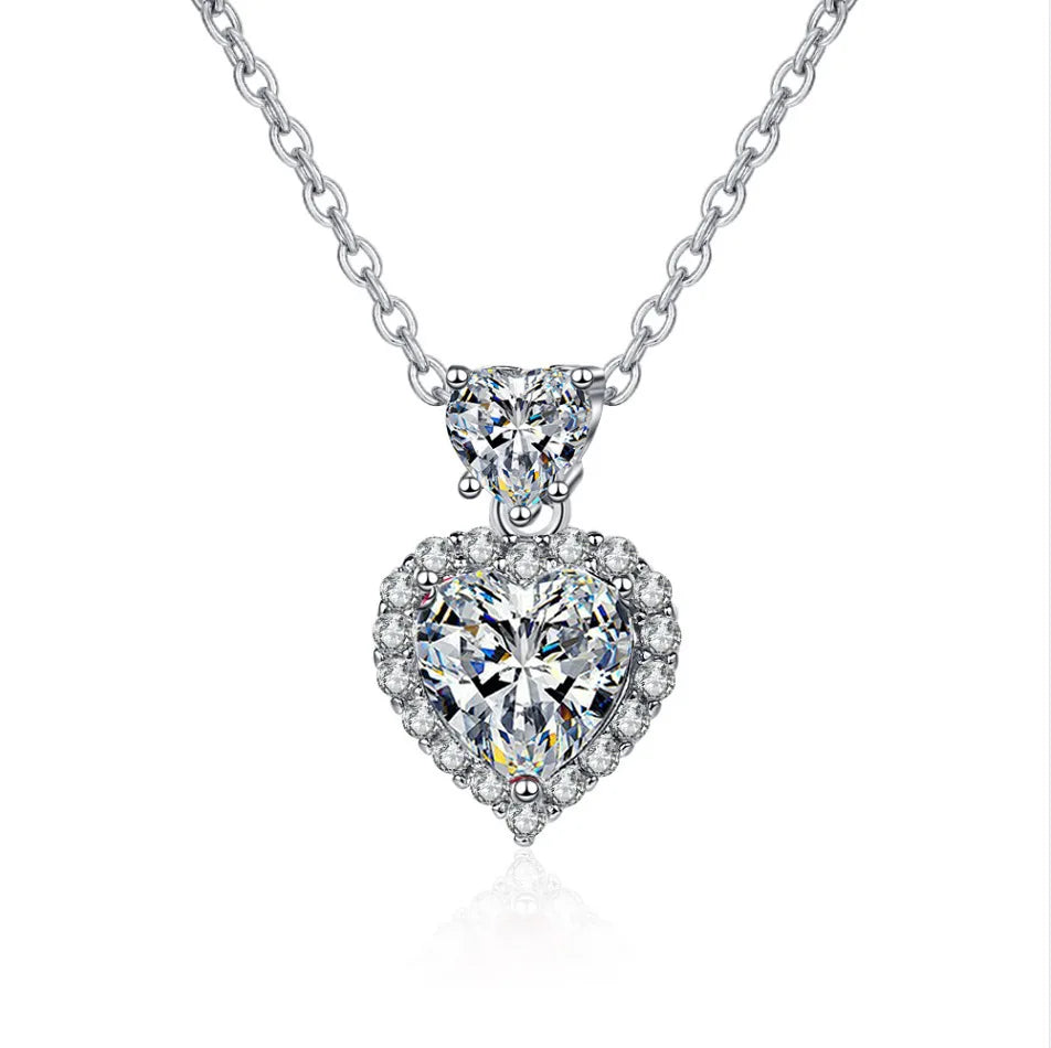 New Fashion 925 Sterling Silver Jewelry Round Zircon Pendants Necklaces Women Fine Semi Rhinestone Circle Clavicle Chain Choker