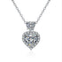 New Fashion 925 Sterling Silver Jewelry Round Zircon Pendants Necklaces Women Fine Semi Rhinestone Circle Clavicle Chain Choker