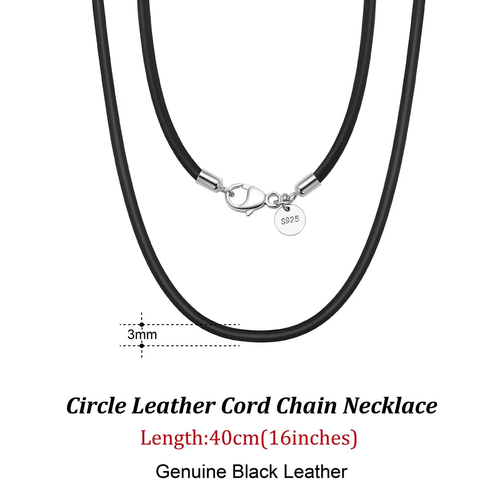 Rinntin Genuine Italian 2mm Brown Leather Cord Chain Necklace for Women Men with 925 Sterling Silver Clasp Trendy Jewelry SC62