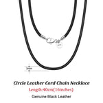 Rinntin Genuine Italian 2mm Brown Leather Cord Chain Necklace for Women Men with 925 Sterling Silver Clasp Trendy Jewelry SC62