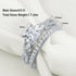 Newshe 2 Pcs Wedding Ring Set 925 Sterling Silver Moissanite Certified Princess Pear Cut Engagement Rings for Women Fine Jewelry