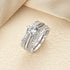 Newshe 2 Pcs Wedding Ring Set 925 Sterling Silver Solitaire Round CZ Engagement Rings for Women Luxury Jewelry
