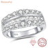 Newshe Certified Moissanite Wedding Ring for Women 925 Sterling Silver Promise Engagement Rings Round Emerald Cut