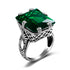 925 Sterling Silver ring Amber Square For Women Bridal Wedding Gemstone Rings Enagement Party Fine Jewelry High Quality