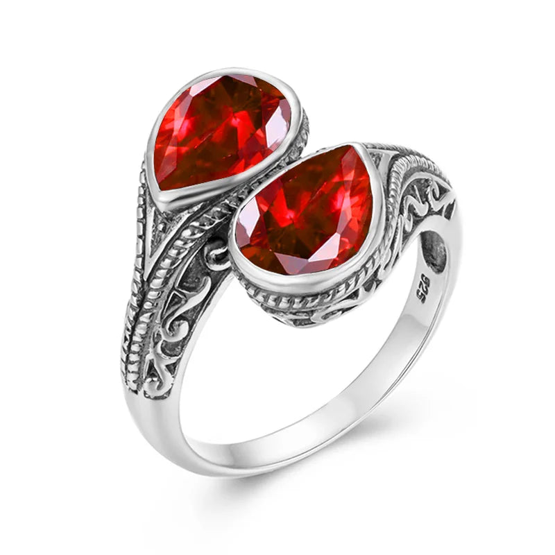 Woman Rings Rainbow Mystic Topaz Stone Eye of God Real 925 Silver Ring Female Dating Party Fine Jewelry