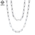 Rinntin Diamond Cut Paper Clip Necklace S925 Sterling Silver 14K 18K Gold Plated Stacked Necklaces PaperClip Collar Chain SC39